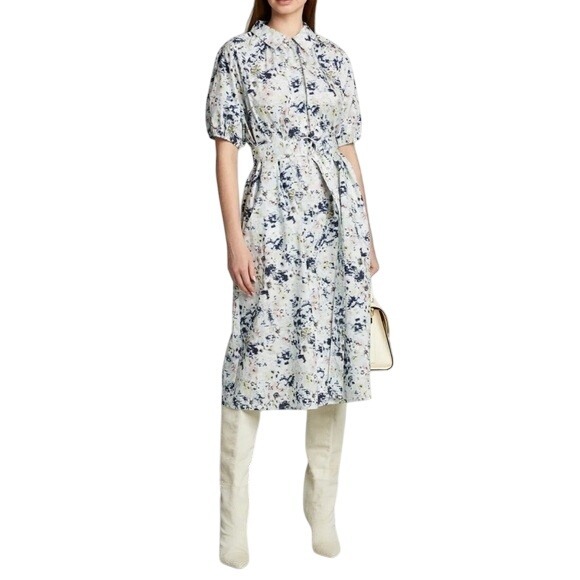 Jason Wu Dresses & Skirts - Jason Wu Blurred Poplin Belted Shirt‎ Dress Blue Size 4